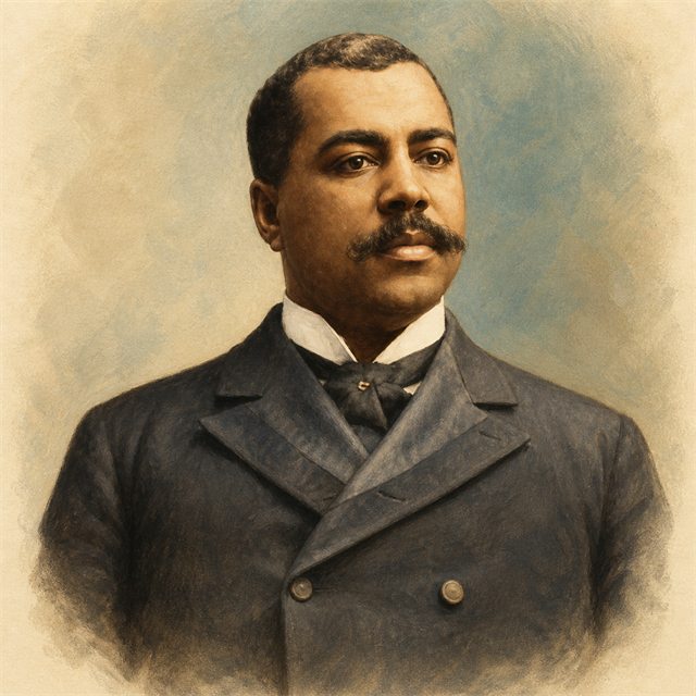 Illustrated portrait of William Bishop Johnson